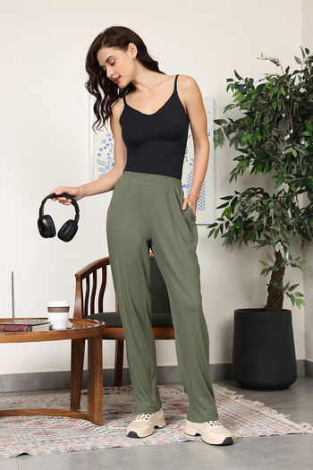 Buy Zivame 2 Mile Fashion Knit Cotton Loungewear Bottom - Four Leaf Clover